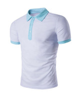 Casual Polo Collar Contrast Trim T-Shirt