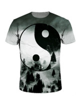 Casual Crew Neck Short Sleeve Unique Printed T-Shirt