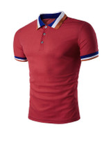 Casual Classic Polo Collar Contrast Stripe Trim T-Shirt