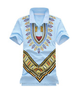 Casual Polo Collar Short Sleeve Retro Printed T-Shirt