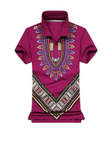 Casual Polo Collar Short Sleeve Retro Printed T-Shirt