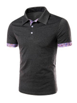 Casual Polo Collar Stylish Contrast Trim T-Shirt Casual Polo Collar Stylish Contrast Trim T-Shirt
