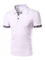 Casual Polo Collar Stylish Contrast Trim T-Shirt Casual Polo Collar Stylish Contrast Trim T-Shirt