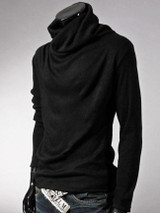 Casual Men's Plain Band Collar Men's T-shirt