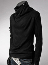 Casual Men's Plain Band Collar Men's T-shirt