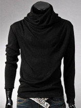 Casual Men's Plain Band Collar Men's T-shirt