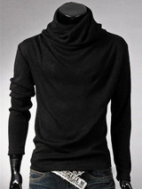 Casual Men's Plain Band Collar Men's T-shirt