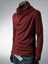 Casual Men's Plain Band Collar Men's T-shirt