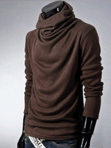 Casual Men's Plain Band Collar Men's T-shirt