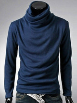 Casual Men's Plain Band Collar Men's T-shirt
