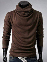 Casual Men's Plain Band Collar Men's T-shirt
