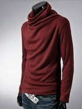 Casual Men's Plain Band Collar Men's T-shirt