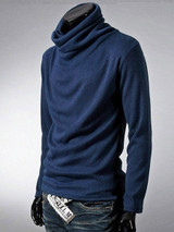 Casual Men's Plain Band Collar Men's T-shirt