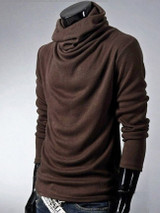 Casual Men's Plain Band Collar Men's T-shirt