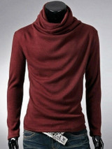 Casual Men's Plain Band Collar Men's T-shirt