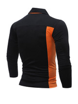 Casual Polo Collar Color Block Striped T-Shirt