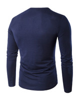Casual Henley Collar Contrast Trim Fitted T-Shirt