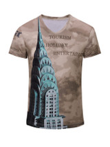 Casual V-Neck Printed T-Shirt