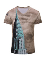 Casual V-Neck Printed T-Shirt