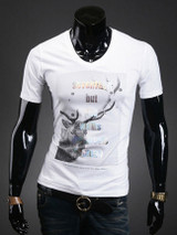 Casual Fashion V-Neck Printed T-Shirt
