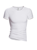 Casual V Neck Cotton Short Sleeve Men's T-Shirt