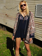 Embroidered V-neck Blouses&Shirts