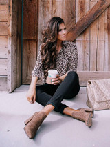 Leopard Printed Bohemia Blouse Top