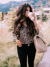Leopard Printed Bohemia Blouse Top