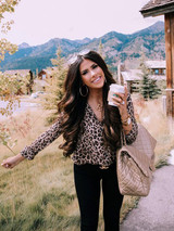 Leopard Printed Bohemia Blouse Top