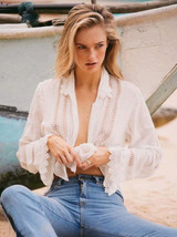 Fashion Hollow Long Sleeves Lace Blouse Shirt Tops Fashion Hollow Long Sleeves Lace Blouse Shirt Tops