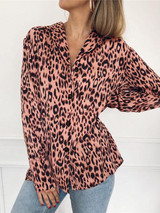 V-neck Leopard Bohemia Blouse Top