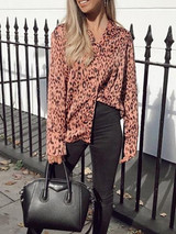 V-neck Leopard Bohemia Blouse Top