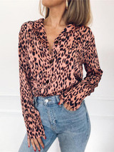 V-neck Leopard Bohemia Blouse Top
