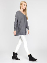 V-neck Loose Knitting Sweater Tops