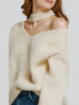 Fashion Solid Colors Off-the-shoulder Sweater Tops