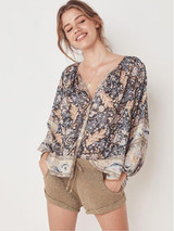 Loose Printed Bohemia Blouse Top