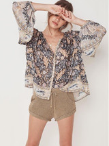 Loose Printed Bohemia Blouse Top