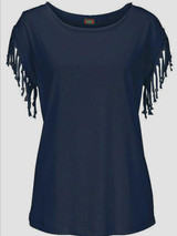 Short-sleeved Round Neck Tassels Cotton T-Shirt 8 Colors