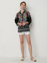 V-neck Black Blouses&shirts Tops
