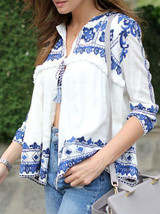 Chiffon Printed Blouses&Shirts Top