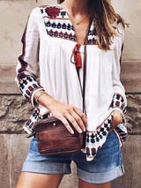 Chiffon Printed Blouses&Shirts Top