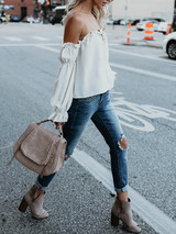 Off-the-shoulder Falbala Blouses&Shirt Top