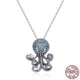 (925 Sterling Silver) Octopus Necklace