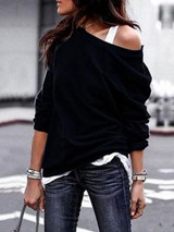 Long Sleeves Solid Color Blouses&shirts Tops