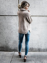 High-neck Loose Knitting Sweater Tops