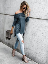 Ruffled Off-the-shoulder Blouses&Shirts Tops Ruffled Off-the-shoulder Blouses&Shirts Tops