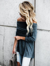 Ruffled Off-the-shoulder Blouses&Shirts Tops Ruffled Off-the-shoulder Blouses&Shirts Tops