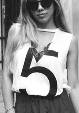 White Patchwork Lace V-neck Fashion Cotton Vest