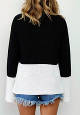 Black Plain Round Neck Casual Pullover Sweater