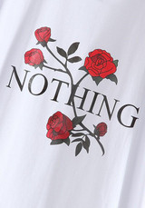 White Flowers Monogram Comfy Round Neck Short Sleeve Casual T-Shirt
